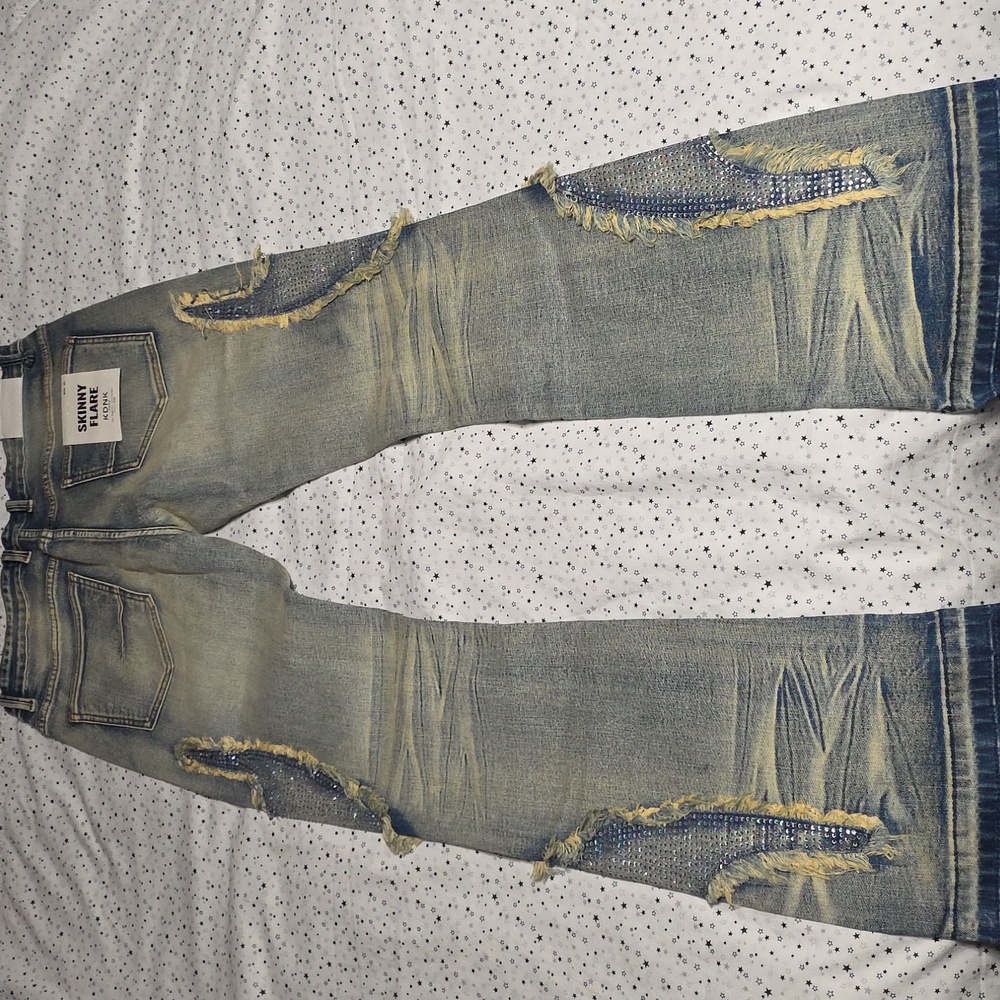 KDNK Skinny Flare Jeans - Picture 3 of 5